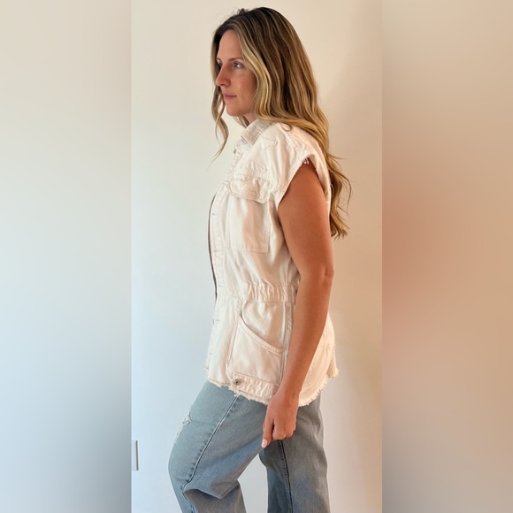 Free People romper upcycle turned vest with star patches - Picture 3 of 4